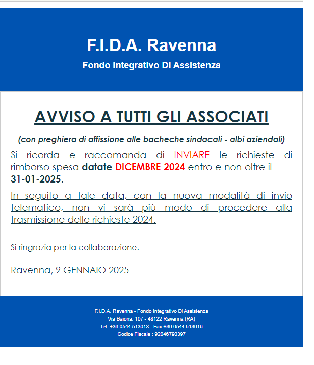 COMUNICAZIONE TERMINE SPESE 2024